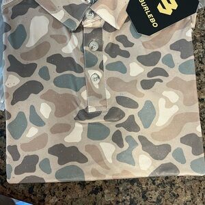 BURLEBO Men's Camo Polo - Brown and Tan